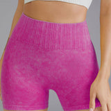 Short taille haute simple de couleur unie