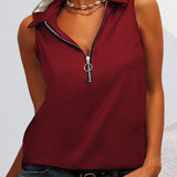 Gilet de couleur unie avec zip