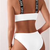 Bikini Lettre Bretelle Soutien-Gorge Deux Pièces