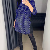 Robe imprimée ligne col rond