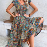 Robe élégante à imprimé vintage