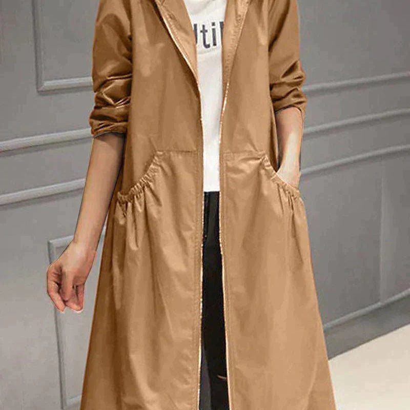 Klarissa | Manteau de pluie long avec capuche pour femme
