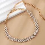 Bracelet de cheville en strass losange irrégulier