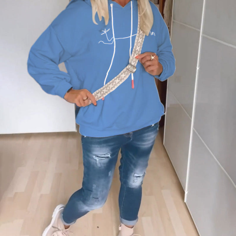 Sweats à capuche amples à imprimé ancre