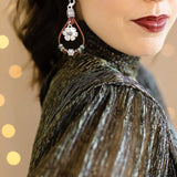 Boucles d'oreilles simples en cuir boho avec fleur en corde