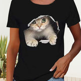 T-shirt avec imprimé chat