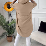 Manteau à capuche boutonné imprimé lettre