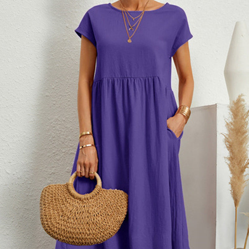 Robe ample à encolure ronde