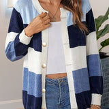 Cardigan colorblock pour kvinner