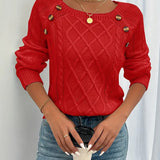 Pull Uni Manches Raglan Boucle Point De Câble