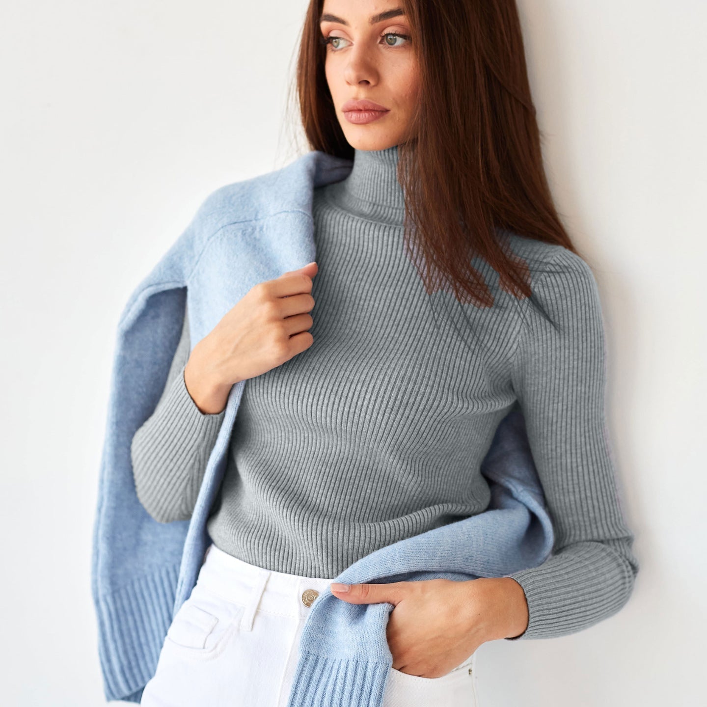 Solene | Pull col roulé classique pour femme