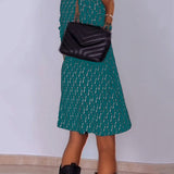 Robe col V imprimé losanges