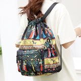 Sac à bandoulière avec cordon de serrage de style ethnique