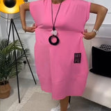 Robe décontractée à manches courtes et imprimé lettre simple