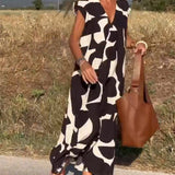 Robe avec imprimé et col en V