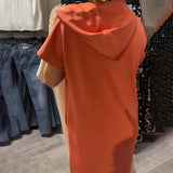 Robe À Capuche Décontractée Cordon
