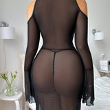 Chemise De Nuit Transparente Sexy Maille
