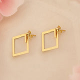 Boucles d'oreilles simples et élégantes en forme de diamant