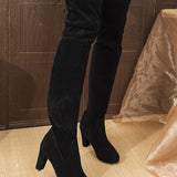 Bottes Élégantes Au-Dessus Du Genou En Daim Synthétique