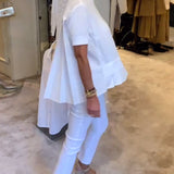 Chemise Plissée Unie Ample