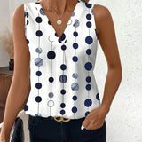 T-shirt décontracté à pois sans manches