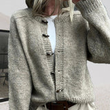 Cardigan uni à simple boutonnage