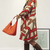 Robe imprimée design col rond