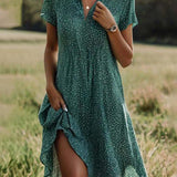 Robe florale décontractée à revers