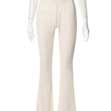 Pantalon slim micro-évasé uni