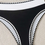 Bikini Sexy Couleur Contrastée Fendu Triangle