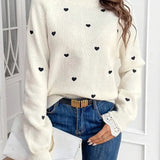 Pull décontracté à la mode en forme de cœur