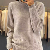 Pull-Over À La Coupe Adaptée Pour Femme, À Couleur Unie Et De Style Rétro
