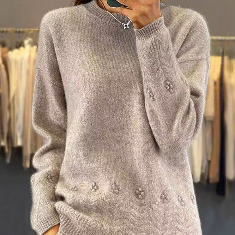 Pull-Over À La Coupe Adaptée Pour Femme, À Couleur Unie Et De Style Rétro