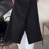 Pantalon décontracté asymétrique de couleur unie simple