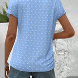 Blouse À Épaule Tombante Bleue
