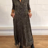 Robe imprimée avec poches à revers