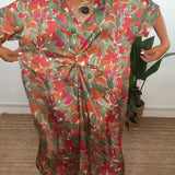 Robe À Col En V Avec Imprimé Torsadé