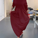Robe longue décontractée de couleur unie