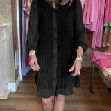 Robe plissée patchwork unie pour femme