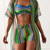 maillot de bain trois pièces bikini imprimé vacances