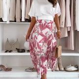Blouse Couleur Unie Taille Nouée Manche Courte