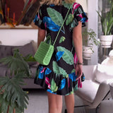 Robe décontractée à imprimé floral et volant