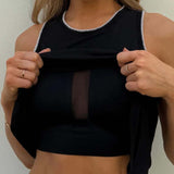 Débardeur Ajusté Sans Manches Avec Soutien-Gorge Intégré Et À Blocs De Couleurs