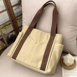 Sac en toile de grande capacité avec doubles poignées
