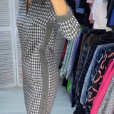 Robe à revers avec poche et carreaux