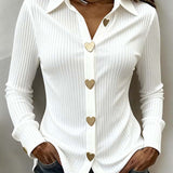 Chemise Boutonnage En Forme De Cœur Col