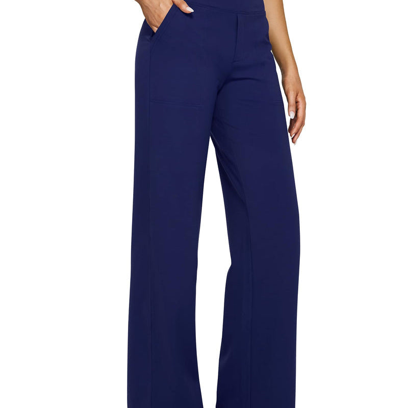 Pantalon Femme Taille Haute Extensible Décontracté Yoga Jambe Large