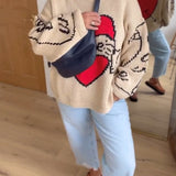 Pull décontracté à motif d'amour