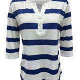 Blouse Manches Longues Polyvalente Rayée