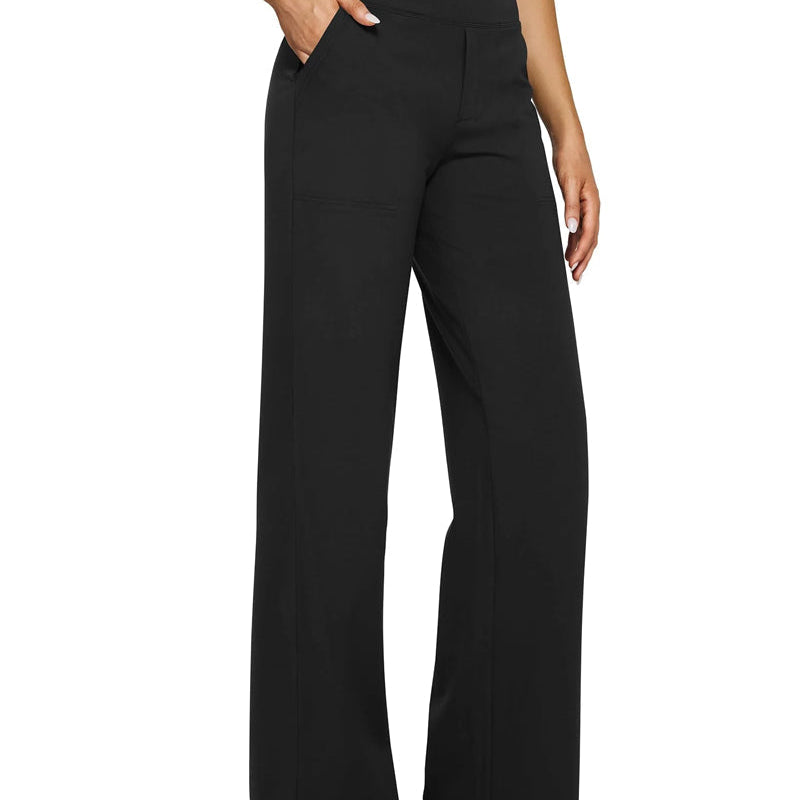 Pantalon Femme Taille Haute Extensible Décontracté Yoga Jambe Large